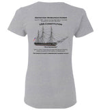 Destination Marblehead - USS Constitution - Ladies T-Shirt (FRONT LEFT & BACK PRINT) - Gildan