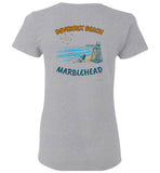 Devereux Beach, Marblehead v1 - Ladies T-Shirt (FRONT LEFT & BACK PRINT) - Gildan