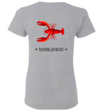 Lobster Marblehead - Ladies T-Shirt (FRONT LEFT & BACK PRINT) - Gildan