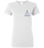 Marblehead Anchor Latitude-Longitude - Ladies T-Shirt (FRONT LEFT & BACK PRINT) - Gildan