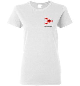 Lobster Marblehead - Ladies T-Shirt (FRONT LEFT & BACK PRINT) - Gildan