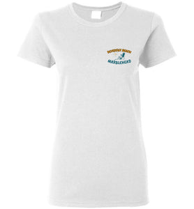 Devereux Beach, Marblehead v1 - Ladies T-Shirt (FRONT LEFT & BACK PRINT) - Gildan