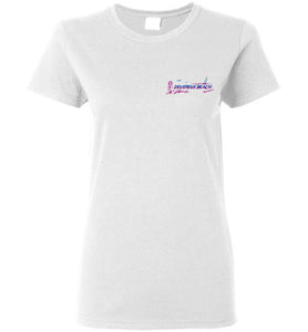 Devereux Beach, Marblehead v4 - Ladies T-Shirt (FRONT LEFT & BACK PRINT) - Gildan