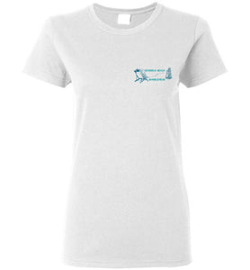 Devereux Beach, Marblehead v3 - Ladies T-Shirt (FRONT LEFT & BACK PRINT Gildan