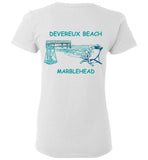 Devereux Beach, Marblehead v3 - Ladies T-Shirt (FRONT LEFT & BACK PRINT Gildan