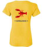 Lobster Marblehead - Ladies T-Shirt (FRONT LEFT & BACK PRINT) - Gildan