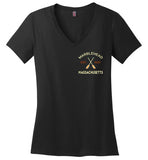 Marblehead, Est. 1629 with Oars - Ladies V-Neck T-Shirt (LEFT CHEST - FRONT ONLY PRINT) By District