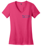 Devereux Beach, Marblehead v3 - Ladies V-Neck T-Shirt (FRONT ONLY PRINT) by District