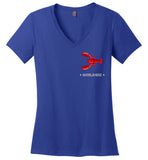 Lobster Marblehead - Ladies V-Neck T-Shirt (LEFT CHEST - FRONT ONLY PRINT) By District