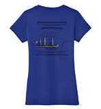 Destination Marblehead - USS Constitution - Ladies V-Neck T-Shirt (FRONT LEFT & BACK PRINT) - by District