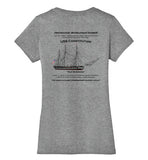 Destination Marblehead - USS Constitution - Ladies V-Neck T-Shirt (FRONT LEFT & BACK PRINT) - by District