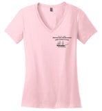 Destination Marblehead - USS Constitution - Ladies V-Neck T-Shirt (FRONT LEFT & BACK PRINT) - by District
