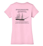 Destination Marblehead - USS Constitution - Ladies V-Neck T-Shirt (FRONT LEFT & BACK PRINT) - by District