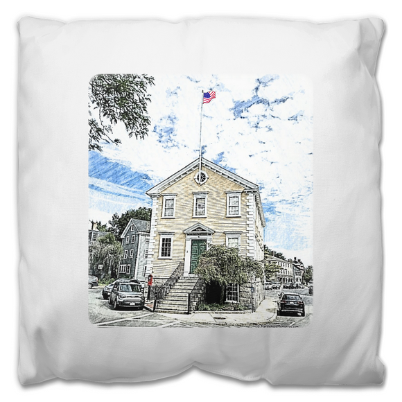 Old Town House Color Sketch - Outdoor Pillow