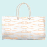 Marblehead SeaPrints Weekender Tote - Rope Print, Deep Peach, 24" x 13"