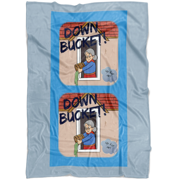 Down Bucket Cartoon 2 image - Blue - Fleece Blanket