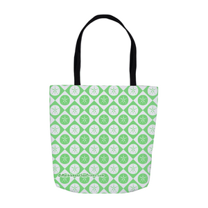 Marblehead SeaPrints Tote Bag - Sand Dollar Print v1 - Pastel Green