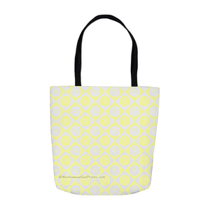 Marblehead SeaPrints Tote Bag - Sand Dollar Print v1 - Pastel Yellow