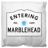 Entering Marblehead Sign - Outdoor Pillow