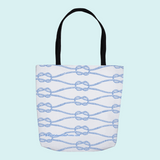 Marblehead SeaPrints Tote Bag - Rope Print - Pastel Blue