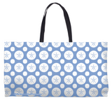 Marblehead SeaPrints Weekender Tote - Sand Dollar Print v2, Pastel Blue