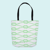 Marblehead SeaPrints Tote Bag - Rope Print - Pastel Green