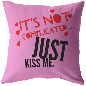 Just Kiss Me Pillow - Pink Bckgrnd v4