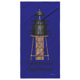 Marblehead - Lighthouse Top - Beach Towel - Dk Blue Bckgrnd