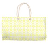 Marblehead SeaPrints Weekender Tote - Sand Dollar Print v1, Pastel Yellow