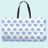 Marblehead SeaPrints Weekender Tote - Scallop Shell Print, Pastel Blue, 24" x 13"