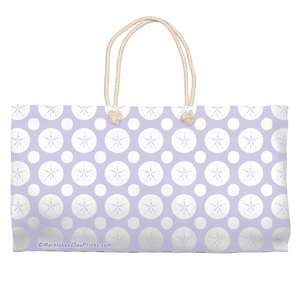 Marblehead SeaPrints Weekender Tote - Sand Dollar Print v2, Light Periwinkle