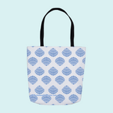 Marblehead SeaPrints Tote Bag - Scallop Shell Print - Pastel Blue