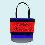 Marblehead Massachusetts, Red-Blk - Tote Bag