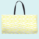 Marblehead SeaPrints Weekender Tote - Codfish Print, Pastel Yellow, 24" x 13"