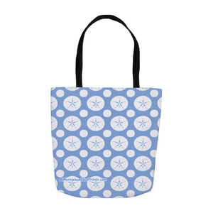 Marblehead SeaPrints Tote Bag - Sand Dollar Print v2 - Pastel Blue