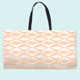 Marblehead SeaPrints Weekender Tote - Codfish Print, Deep Peach, 24" x 13"