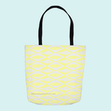 Marblehead SeaPrints Tote Bag - Codfish Print - Pastel Yellow