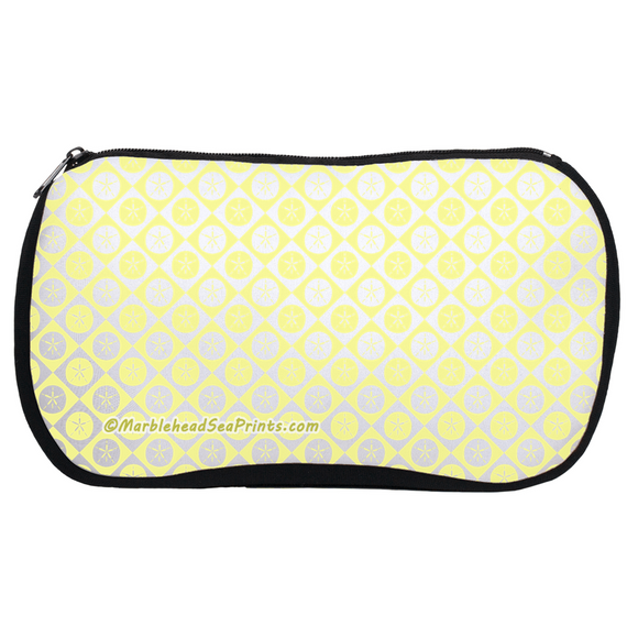 Marblehead SeaPrints Cosmetic Bag - Sand Dollar Print v1 - Pastel Yellow