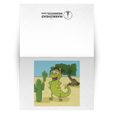 Iguana Cactus Cartoon 5x7 Note Card