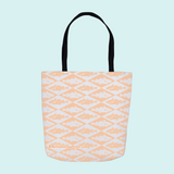 Marblehead SeaPrints Tote Bag - Codfish Print - Deep Peach