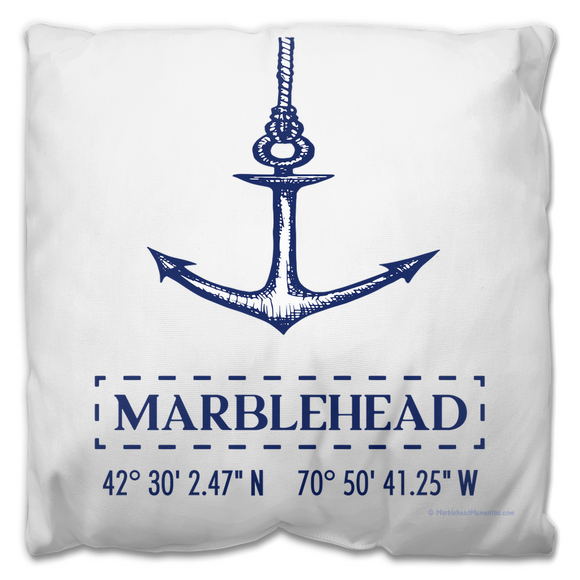 Marblehead Anchor Lat-Lon - Outdoor Pillow