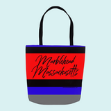 Marblehead Massachusetts, Red-Blk - Tote Bag