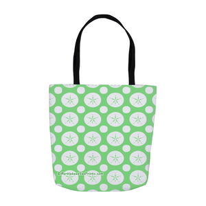 Marblehead SeaPrints Tote Bag - Sand Dollar Print v2 - Pastel Green