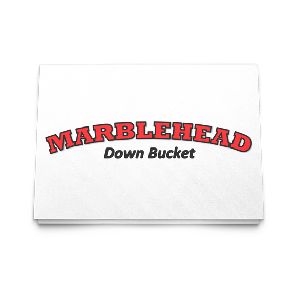 MARBLEHEAD - (red-black Down Bucket) 5x7 Note Card