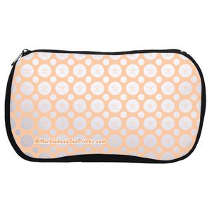 Marblehead SeaPrints Cosmetic Bag - Sand Dollar Print v2 - Deep Peach