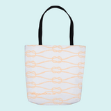 Marblehead SeaPrints Tote Bag - Rope Print - Deep Peach