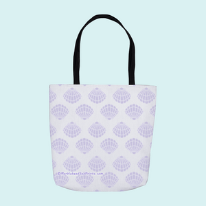 Marblehead SeaPrints Tote Bag - Scallop Shell Print - Lt Periwinkle