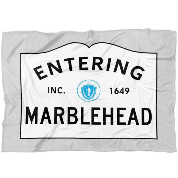 Entering Marblehead Sign - Fleece Blanket