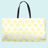 Marblehead SeaPrints Weekender Tote - Scallop Shell Print, Pastel Yellow, 24" x 13"
