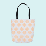 Marblehead SeaPrints Tote Bag - Scallop Shell Print - Deep Peach